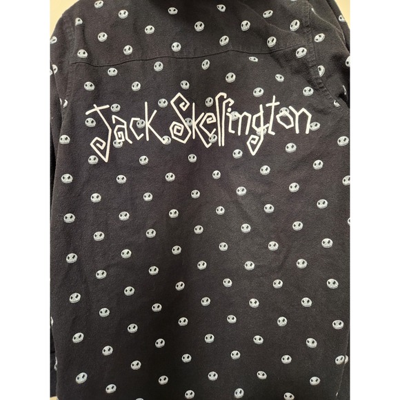 The Nightmare Before Christmas Jack Skellington Hoodie Button Front Mens Size L - Picture 3 of 4